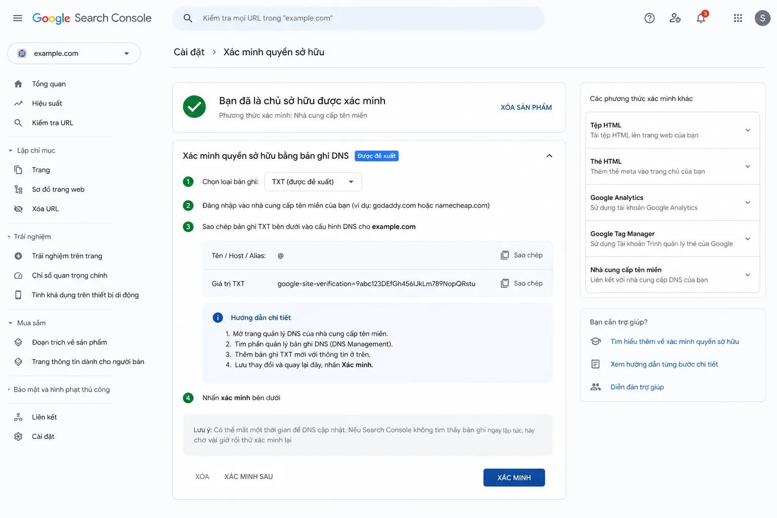 Hướng dẫn xác minh quyền sở hữu website trên Google Webmaster Tools