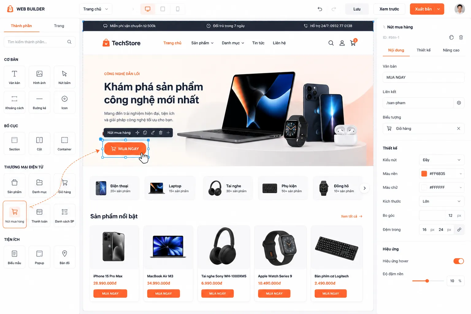 Cách tự thiết kế website bán hàng chuyên nghiệp không cần code qua nền tảng kéo thả