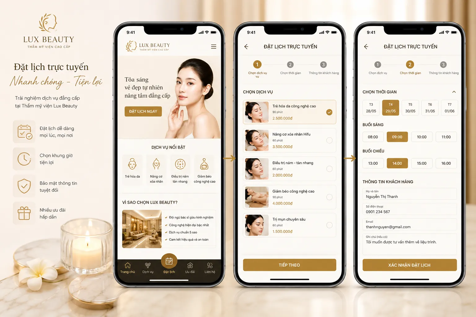 Làm web thẩm mỹ viện tương thích thiết bị di động