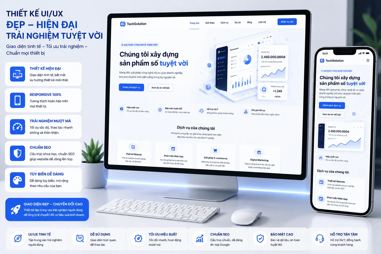 Sự khác biệt trong bảng giá thiết kế web