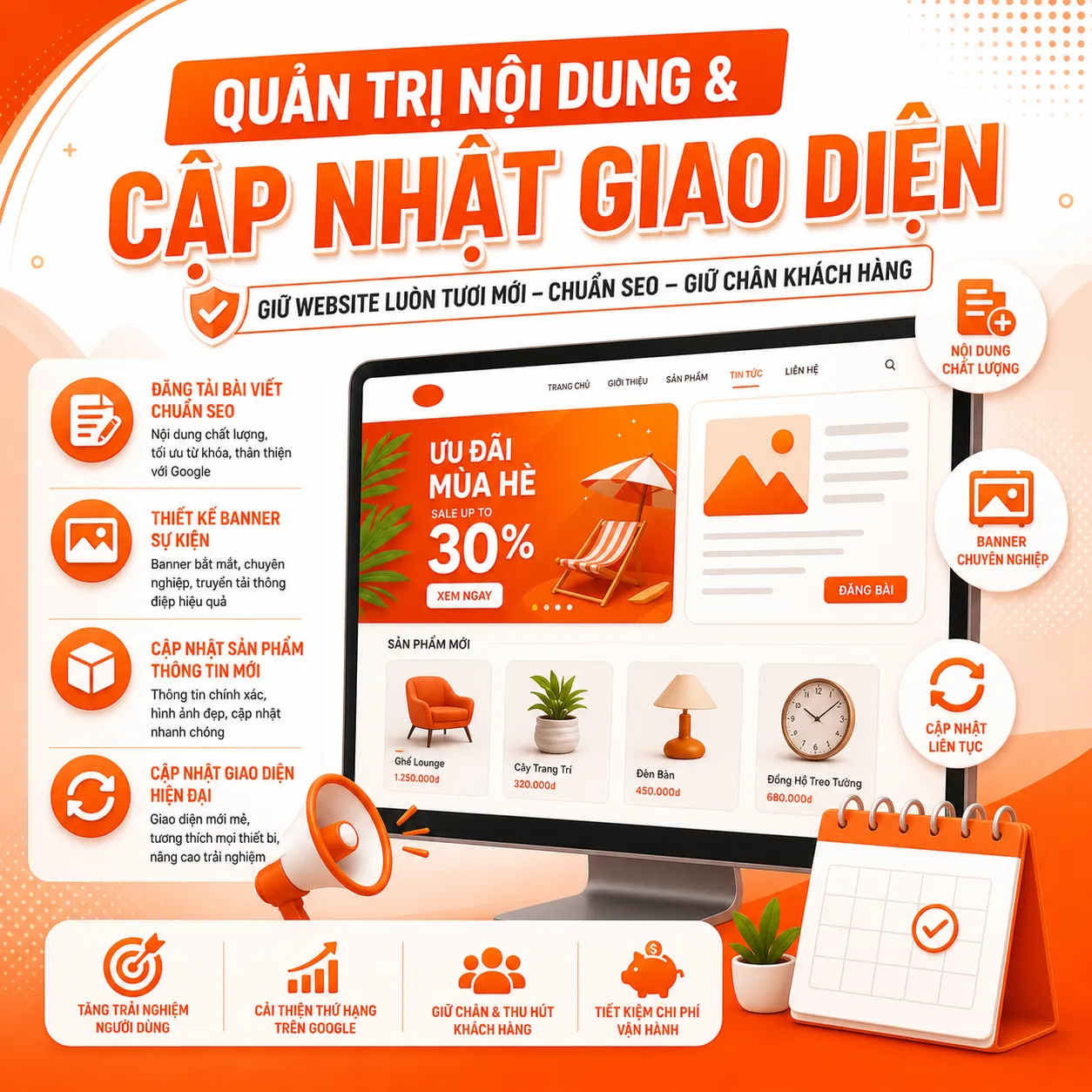 Quản trị Nội dung & Cập nhật Giao diện