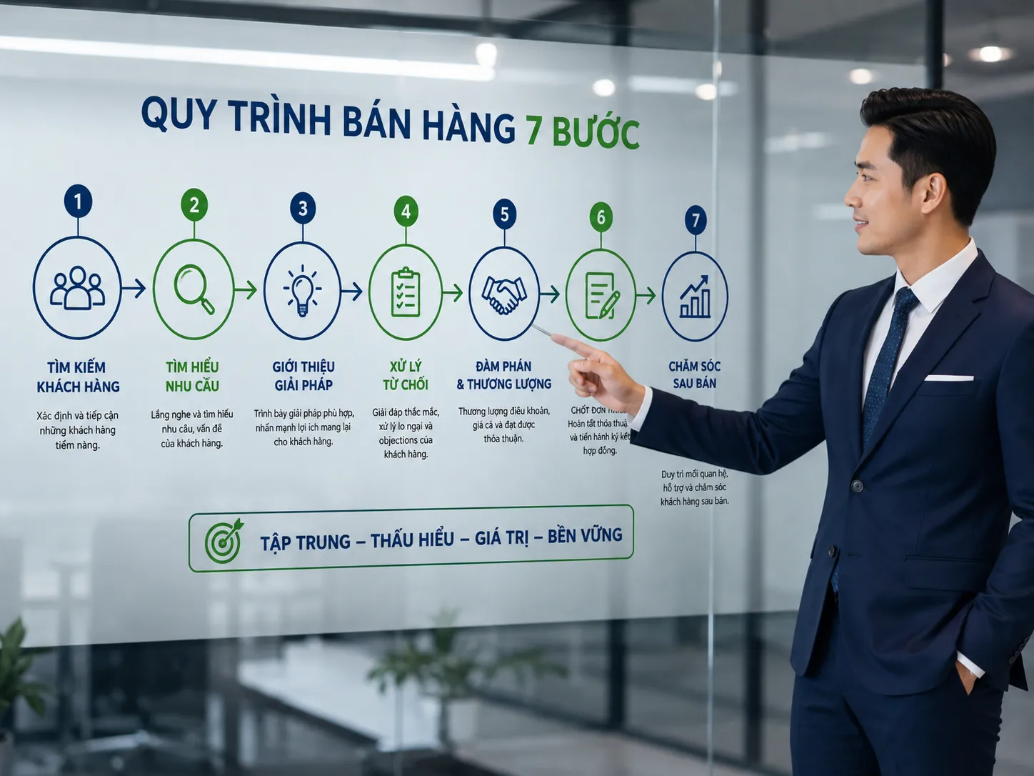 Quy Trình Bán Hàng 7 Bước Chuyên Nghiệp, Bí Quyết Đột Phá Doanh Số Bền Vững
